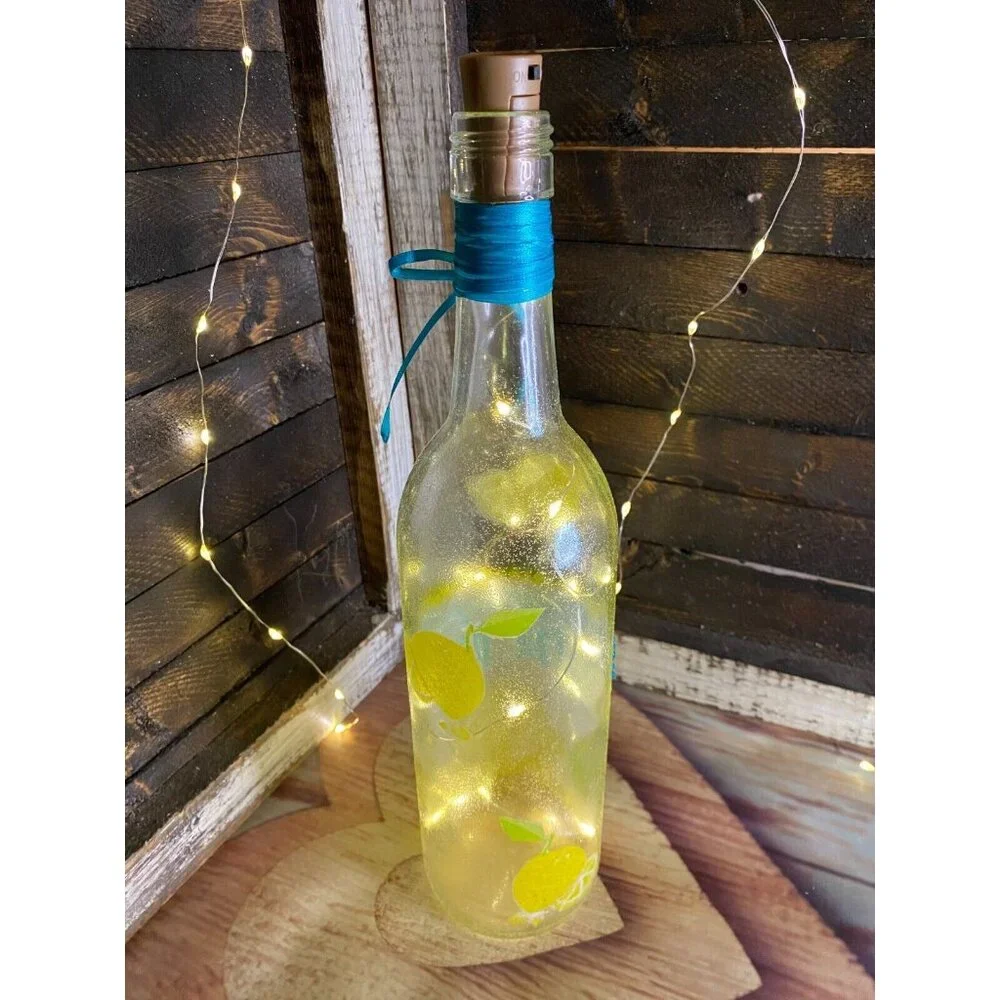 Handmade Lighted Wine Bottle 